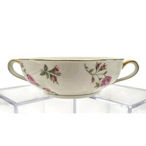 Delaware Soup Bowl Vintage Rose Double Handled Theodore Haviland Limoges  jj3707